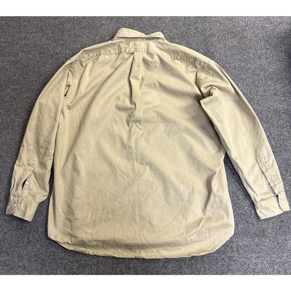 VTG Polo Ralph Lauren Men’s XL Khaki Blaire 100% Cotton Button Up Red Pony - Picture 8 of 8